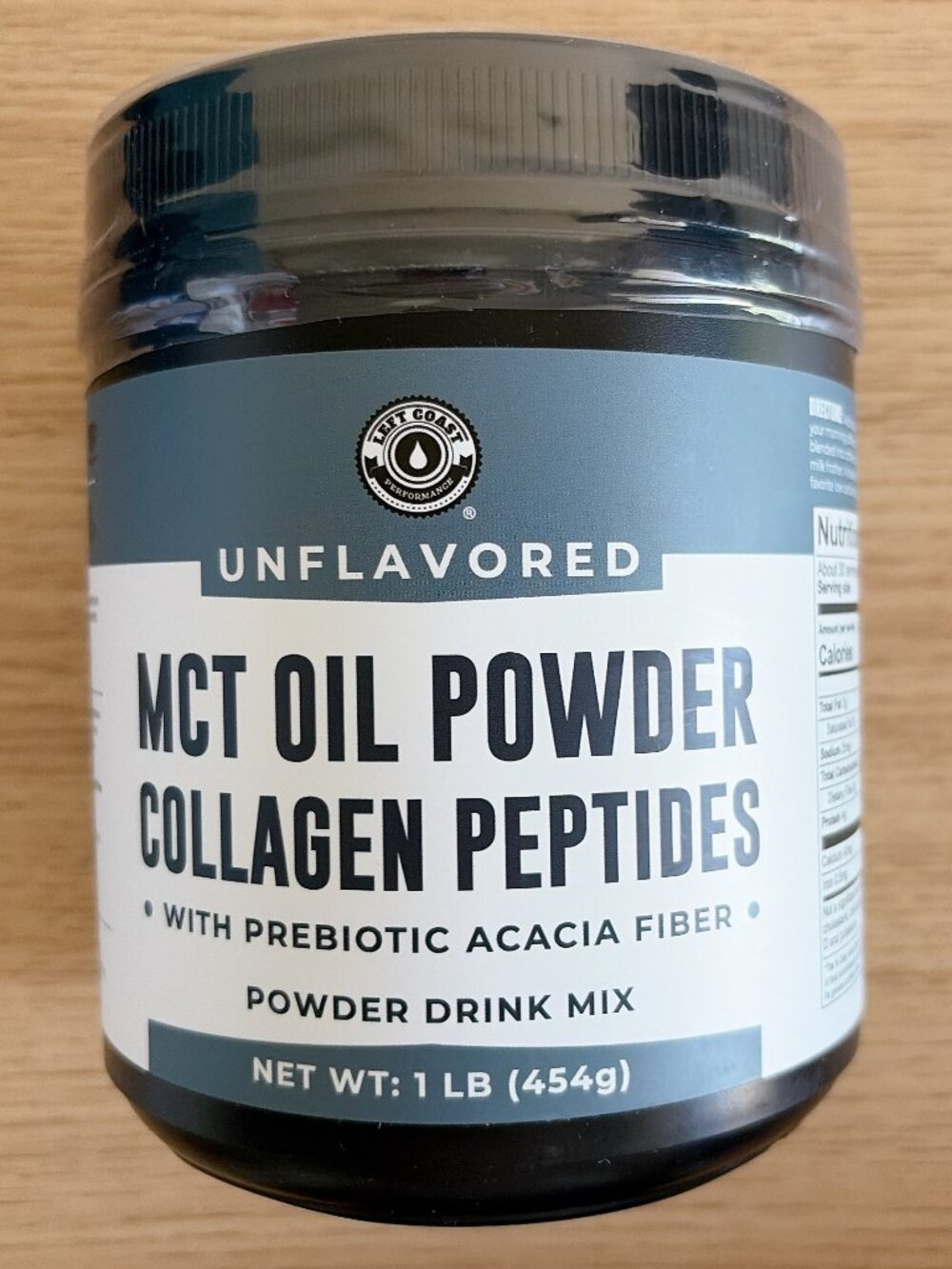 Left Coast MCT Oil Powder Unflavored Prebiotic Acacia Fiber & Collagen Peptides